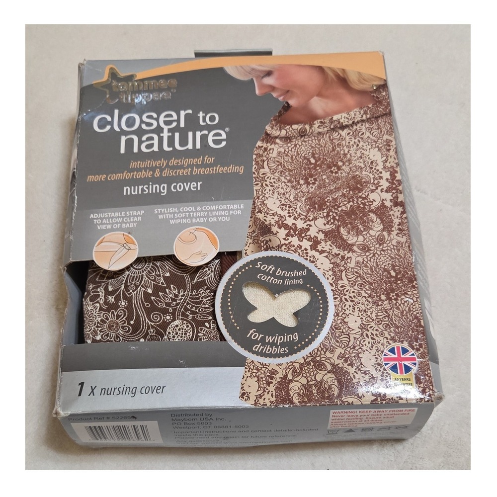 Tommee Tippee Closer to Nature Nursing Cover Brown Adjustable Soft Cotton